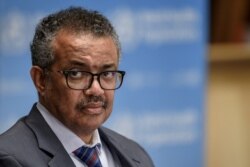Direktur Jenderal WHO Tedros Adhanom Ghebreyesus di markas WHO di Jenewa Swiss, 3 Juli 2020. (Foto: Fabrice Coffrini via REUTERS)