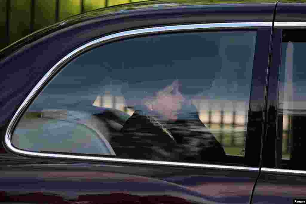 Princess Anne accompanies the hearse carrying the coffin of Britain's Queen Elizabeth departs Balmoral Castle, in Balmoral, Scotland, Sept. 11, 2022.