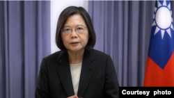 台灣總統蔡英文在喬治·W. 布什研究所“為自由奮鬥”會議發表預錄視頻演說。 (2022年11月16日，台灣總統府網頁截屏）