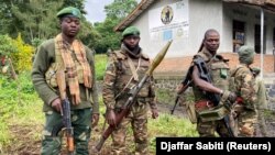 Soldados congoleses nos subúrbios de Goma, província do Kivu Norte , na RDC, 9 Junho 2022 (arquivo)