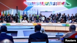 Participants attend a session of the Russia-Africa summit in Saint Petersburg, Russia, July 28, 2023. (TASS photo via Reuters)
