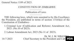 Mutemo weCriminal Law (Codification and Reform) Amendment Act unorambidza vana veZimbabwe kutaura zvakashata pamusoro penyika yavo nevekunze.