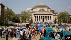 Studentë protestues në Universitetin e Kolumbias, 29 prill 2024, Nju Jork.