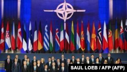 Os líderes da NATO posam para fotografia de família durante a celebração do 75.º aniversário da NATO em Washington, DC, 9 de julho de 2024.