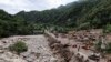 An aerial photo shows the aftermath of a mudslide on the outskirts of Xi'an, China, on Aug. 12, 2023. (Xinhua News Agency via AP)