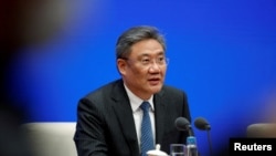 FILE - Chinese Commerce Minister Wang Wentao in Beijing, China, March 2, 2023. He and U.S. Commerce Secretary Gina Raimond met Thursday in Washington for talks on issues relating to the U.S.-China commercial relationship.