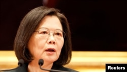 차이잉원 타이완 총통이 지난 1월 타이베이 시내 총통부에서 기자회견하고 있다. (자료사진)