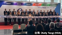 台灣年度顯示及智能製造科技盛典“2023 Touch Taiwan系列展”4月19日至21日在台北南港展覽館開幕。 （陳筠拍攝）