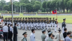 台灣陸軍官校百年校慶，學員踢正步成絕響。（台灣總統府提供）