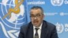 Direktur Jenderal WHO Tedros Ghebreyesus berbicara di Jenewa, Swiss. 