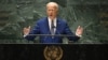 Presiden AS Joe Biden memberikan pidato di depan Sidang Majelis Umum PBB di New York, hari Selasa (19/9). 