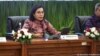 Menteri keuangan RI Sri Mulyani dalam konferensi APBN Kita edisi April 2024, Jumat (26/04) di kantor Kementerian Keuangan, Jakarta. (Kemenkeu Foto/ biro KLI)