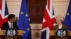 British Prime Minister Rishi Sunak and European Commission President Ursula von der Leyen hold a news conference at Windsor Guildhall, Britain, Feb. 27, 2023. (Dan Kitwood/Pool via Reuters) 