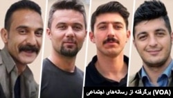 محمد فرامرزی (راست)، وفا آذربار، پژمان فاتحی، محسن مظلوم ۹ بهمن ۱۴۰۲ در زندان قزل‌حصار کرج اعدام شدند