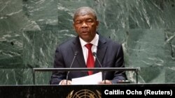 O Presidente de Angola, João Manuel Gonçalves Lourenço, discursa na 78.ª Assembleia Geral das Nações Unidas na sede da ONU em Nova Iorque, EUA, a 20 de setembro de 2023. 