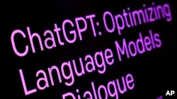 FILE - Text from the ChatGPT page of the OpenAI website is shown in this photo, in New York, Feb. 2, 2023.