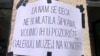Transparenti na protestu "Mi smo kultura" u Podgorici.