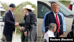 AS, Texas, Presiden AS Joe Biden dan Donald Trump mengunjungi perbatasan AS-Meksiko. (Foto: Reuters)