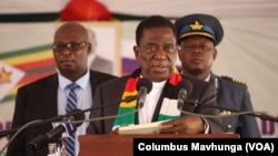 UMongameli Emmerson Mnangagwa ekhuluma eHarare ngoLwesithathu.