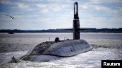 미 해군의 오하이오급 탄도미사일잠수함인 USS 알래스카. (자료사진)