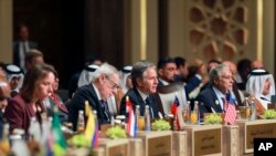 Wezîrê Derve yê Amerîka Anthony Blinken 11'ê Hezîranê beşdarî konferansekê jibo alîkarîya mirovahî bo Gazayê li Urdunê bû.