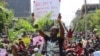 Protesters demonstrate against Kenya's proposed finance bill in Kisumu town, Kenya, June 20, 2024. 
