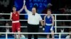 
Lin Yu-ting dari Taiwan, kiri, melakukan selebrasi setelah mengalahkan petinju Turki Esra Yildiz dalam pertandingan semifinal tinju semifinal 57 kg putri di Olimpiade Musim Panas 2024, 7 Agustus 2024, di Paris. (Foto: John Locher/AP Photo)