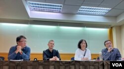 “不要恐懼——為富察的人權發聲”記者會（美國之音記者金谷2023年5月12日攝於台北）