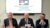 Ketiga anggota parlemen Inggris memberikan konferensi pers di London, 25 Maret 2024. Ketiganya mengatakan mereka telah menjadi sasaran pelecehan dan upaya peretasan oleh China.