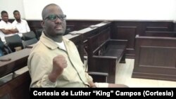 Luther “King” Campos, activista angolano no tribunal, Luanda, Angola
