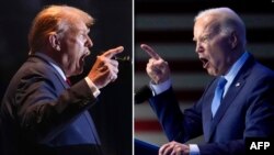 Foto kombinasi kedua Capres AS. Donald trump (kiri) , Joe bidan (Kana