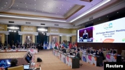 Indian External Affairs Minister Subrahmanyam Jaishankar speaks during the G20 foreign ministers' meeting in New Delhi on March 2, 2023. OLIVIER DOULIERY/Pool via REUTERS