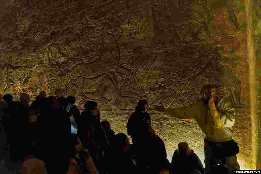 Inbound tourism is a foreign currency lifeline for Egypt, especially amid severe economic troubles that predate the war in Gaza and consequent 50% loss of vital Suez Canal revenues, at Abu Simbel Temple complex, Egypt, Feb. 22, 2024.