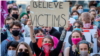 Demonstrators gather to protest against plans by the Polish government to leave the Istanbul Convention in 2020. Photo credit: AFP