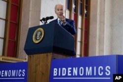FILE - President Joe Biden delivers remarks on the economy, at the Old Post Office in Chicago, June 28, 2023.