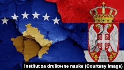 Zastave Kosova i Srbije, kao ilustracija istraživanja Instituta za evropske poslove o stavovima javnog mnjenja građana Srbije prema Kosovu, objavljenog 11 oktobra 2023.