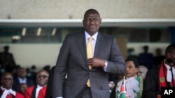 FILE - Kenya's William Ruto arrives to be sworn into office at a ceremony held at Kasarani stadium in Nairobi, Kenya, Sept. 13, 2022.