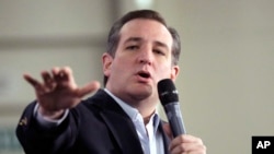 FILE - Republican presidential candidate, Sen. Ted Cruz, R-Texas, speaks at a rally.