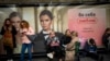 People take shelter in a subway in Kyiv, Ukraine, on Oct. 19, 2022. Many have sought sanctuary below ground since Russia started bombarding the city via drones this week.