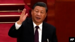 Chinese President Xi Jinping attends the closing ceremony of the 20th National Congress of China's ruling Communist Party at the Great Hall of the People in Beijing, Oct. 22, 2022. 