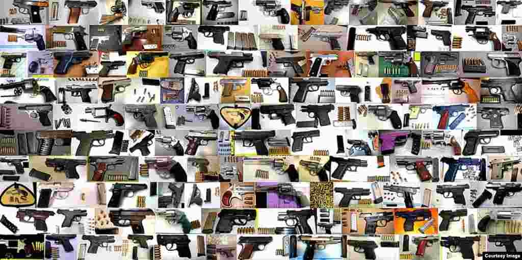 Guns seized at U.S. airports by the TSA are seen in this collage. (TSA)