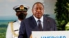 Kenya's President Uhuru Kenyatta speaks at the United Nations Environment Program 50th anniversary celebrations in Gigiri, Nairobi, Kenya, March 3, 2022. 