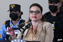 Presiden Honduras Xiomara Castro di Gedung Kepresidenan, Tegucigalpa, 24 November 2022 .(Foto oleh Orlando SIERRA/AFP)