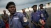 FILE - Policemen gather at a training center near the eastern Congolese town of Goma.