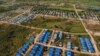 An overview of the Karen repatriation settlement Lay Kay Kaw as seen from footage shot by drone.