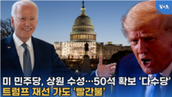 미 민주당, 상원 수성…50석 확보 ‘다수당,
트럼프 재선 가도 ‘빨간불’
