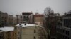 Buildings in central Kyiv as the sound of air defense and explosions are heard across Kyiv, Ukraine, Jan. 14, 2023.
