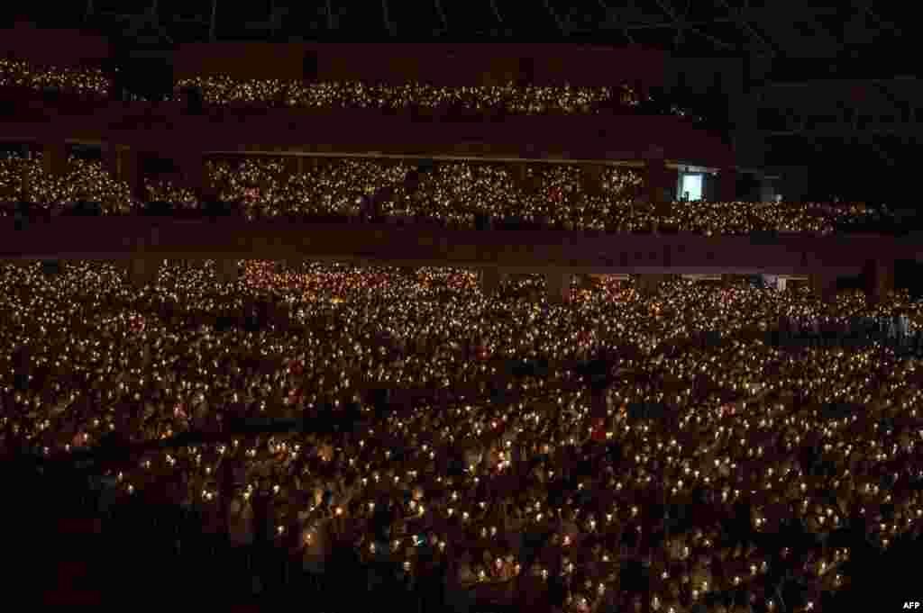 Christian devotees gather at a Bethany church for the Christmas mass in Surabaya, Indonesia, Dec. 25, 2022.