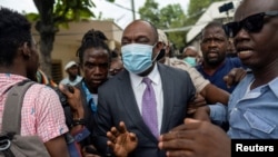 FILE - Former Haitian Senator Youri Latortue in Port-au-Prince, Haiti, July 12, 2021. The United States and Canada on Friday imposed sanctions on him and Haitian Senate President Joseph Lambert.