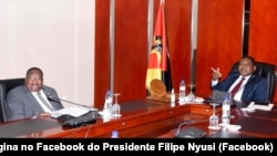 Ossufo Momade, presidente da Renamo, e Filipe Nyusi, Presidente da República, na Presidência, Maputo, 5 Abril 2022